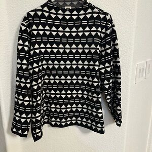 Geometric Black and White Women's Top